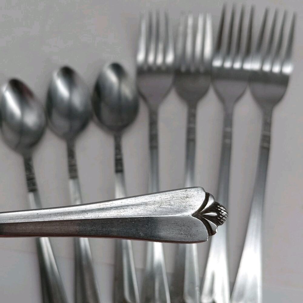 8X SpFk Vintage Orleans Silver Stainless Steel ORL31 Flatware Korea Spoons Forks